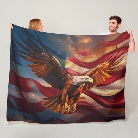 Patriotische amerikanische Fahne, bewacht von eine Fleecedecke (Beispiel)