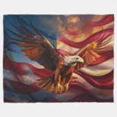 Patriotische amerikanische Fahne, bewacht von eine Fleecedecke (Vorderseite (Horizontal))