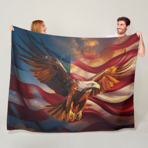 Patriotische amerikanische Fahne, bewacht von eine Fleecedecke