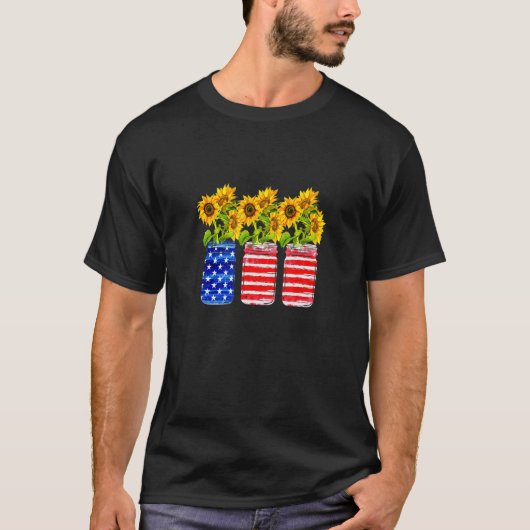 Patriotische amerikanische Fahne Mason Jars mit So T-Shirt (Vorderseite)