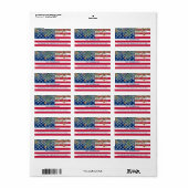 Patriotische Amerikanische Fahne Weihnachtsfeierta Adressaufkleber (Vorne)