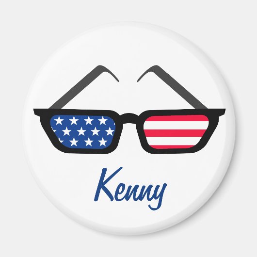 Patriotische amerikanische Flag Retro-Sonnenbrille Magnet (Vorne)