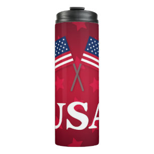 PATRIOTISCHE AMERIKANISCHE FLAGEN MIT ROTEN STERNE THERMOSBECHER