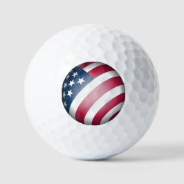 Patriotische amerikanische Flagge, 3D Globe Art Golfball