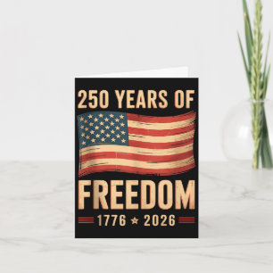 Patriotische amerikanische Flagge 4. Juli 250 Jahr Karte