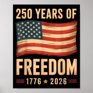 Patriotische amerikanische Flagge 4. Juli 250 Jahr Poster