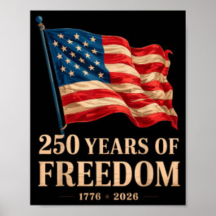 Patriotische amerikanische Flagge 4. Juli 250 Jahr Poster