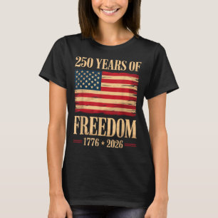 Patriotische amerikanische Flagge 4. Juli 250 Jahr T-Shirt