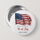 Patriotische amerikanische Flagge 4. Juli Familien Button (Vorne & Hinten)