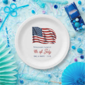 Patriotische amerikanische Flagge 4. Juli Familien Pappteller (Party)