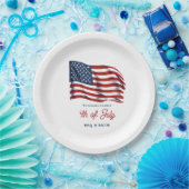 Patriotische amerikanische Flagge 4. Juli Familien Pappteller (Party)