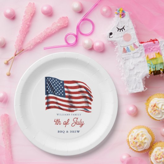 Patriotische amerikanische Flagge 4. Juli Familien Pappteller (Party)