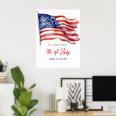 Patriotische amerikanische Flagge 4. Juli Familien Poster (Heimbüro)