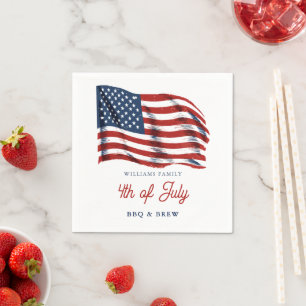 Patriotische amerikanische Flagge 4. Juli Familien Serviette