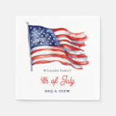 Patriotische amerikanische Flagge 4. Juli Familien Serviette (Vorderseite)