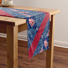 Patriotische amerikanische Flagge 4. Juli Kurzer Tischläufer