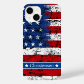 Patriotische amerikanische Flagge 4. Juli Monogram Case-Mate iPhone Hülle (Rückseite)