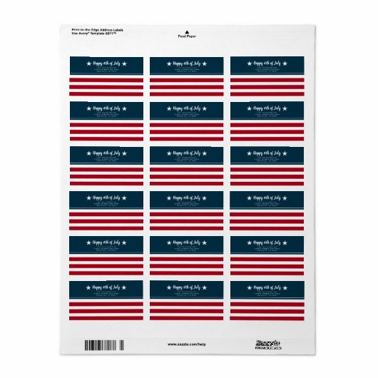 Patriotische amerikanische Flagge 4. Juli Rücksend Adressaufkleber (Vorne)