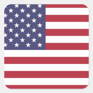 Patriotische amerikanische Flagge 4. Juli Sterne & Quadratischer Aufkleber