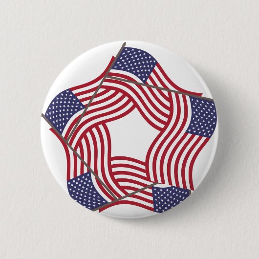 Patriotische amerikanische Flagge 4. Juli Unabhäng Button (Vorderseite)