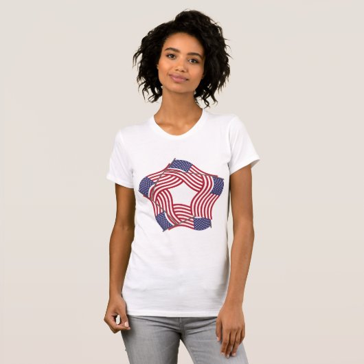 Patriotische amerikanische Flagge 4. Juli Unabhäng T-Shirt (Vorne ganz)