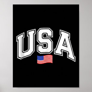 Patriotische amerikanische Flagge 4. Juli W Poster