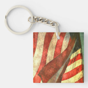 Patriotische amerikanische Flagge Acryl-Schlüssela Schlüsselanhänger