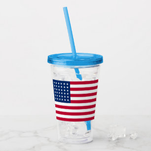 Patriotische amerikanische Flagge Acrylic Tumbler Acryltrinkbecher