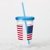 Patriotische amerikanische Flagge Acrylic Tumbler Acryltrinkbecher (Links)