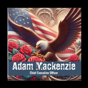 Patriotische amerikanische Flagge Adler Visitenkar Quadratische Visitenkarte