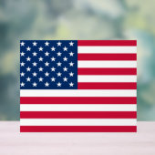 Patriotische amerikanische Flagge Akryllisches Zei Acrylschild (Neutral)