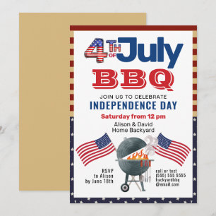 Patriotische amerikanische Flagge am 4. Juli GRILL Feiertagskarte