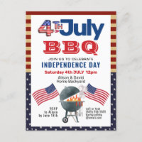 Patriotische amerikanische Flagge am 4. Juli GRILL