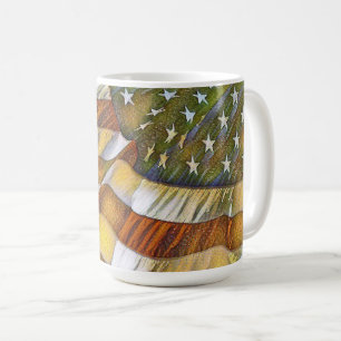 Patriotische amerikanische Flagge Antike Tasse