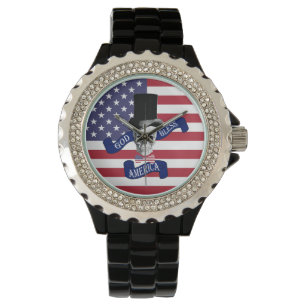 Patriotische amerikanische Flagge Armbanduhr