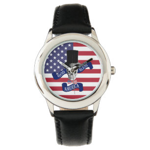 Patriotische amerikanische Flagge Armbanduhr