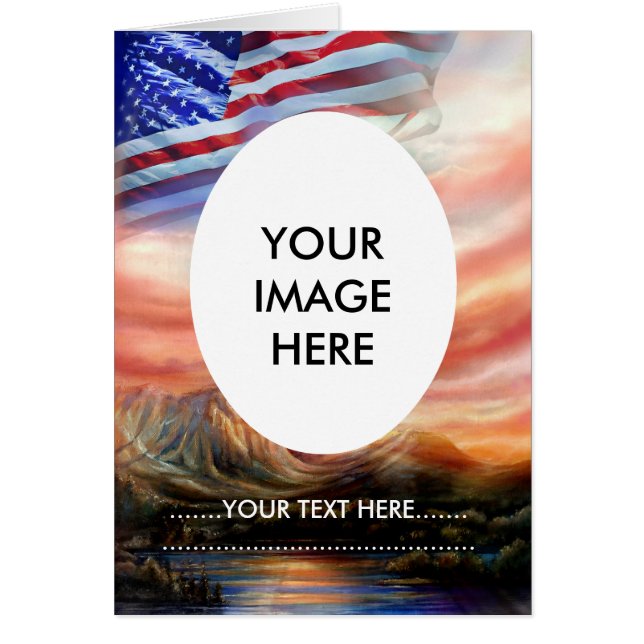 Patriotische amerikanische Flagge auf hohem Niveau (Vorne)