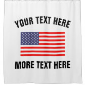 Patriotische amerikanische Flagge Badezimmer Dusch Duschvorhang (Vorderseite)