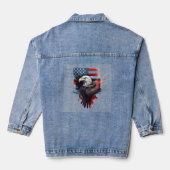 Patriotische amerikanische Flagge Bald Eagle Jeansjacke (Rückseite)