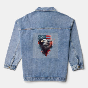 Patriotische amerikanische Flagge Bald Eagle Jeansjacke