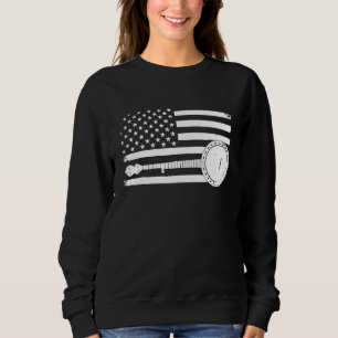 Patriotische amerikanische Flagge Banjo Banjo 1 Sweatshirt