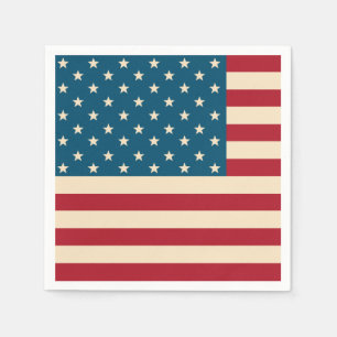 Patriotische amerikanische Flagge BBQ 4. Juli Serv Serviette