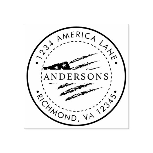 Patriotische amerikanische Flagge | Benutzerdefini Gummistempel (Prägung)