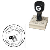 Patriotische amerikanische Flagge | Benutzerdefini Gummistempel (Stempel)