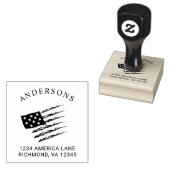 Patriotische amerikanische Flagge | Benutzerdefini Gummistempel (Stempel)
