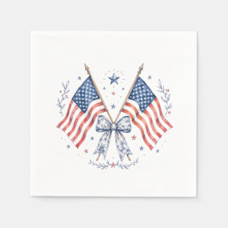 Patriotische amerikanische Flagge Bow Cocktail Ser Serviette