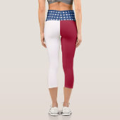 Patriotische amerikanische Flagge Capri Leggings (Rückseite)