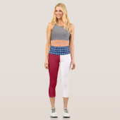 Patriotische amerikanische Flagge Capri Leggings (Vorderseite)