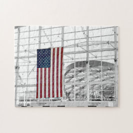 Patriotische amerikanische Flagge DEN Foto Art Puzzle