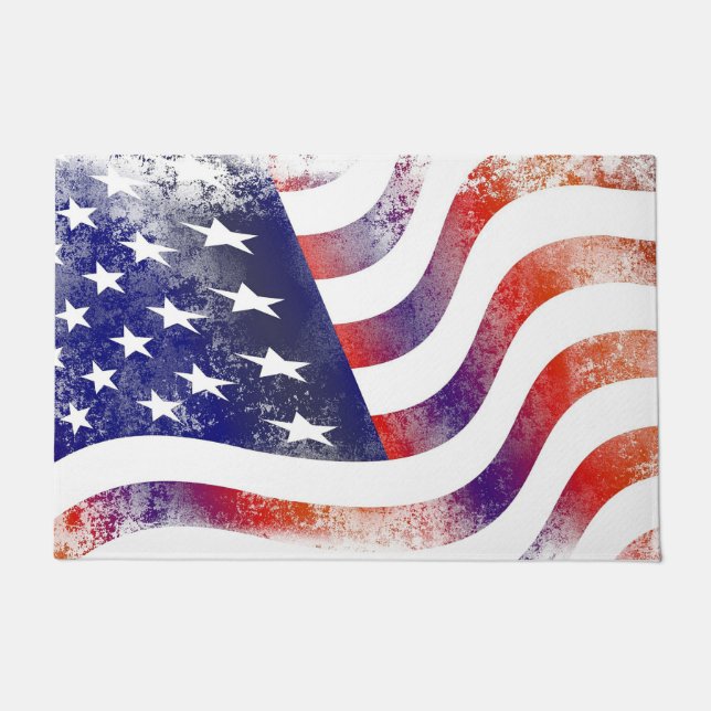  Patriotische amerikanische Flagge Doormat Fußmatte (Vorderseite)